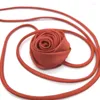 Pendant Necklaces Delicate Rose Ribbon Neckpiece Lovely Tie Necklace Adjustable Length
