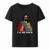 christian I'll Be Back Funny Jesus Print T Shirt Women And Men Short-Sleeve O-neck Cool Style Y2k Streetwear Plus Size Cott s9Ky#