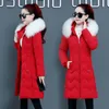 2023 여자 다운 파카 겨울 재킷 큰 모피 칼라 두꺼운 슬림 코트 피드드 코트 외부 웨터 여성 캐주얼 N157 R11E#