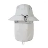 Bérets Logo personnalisé mode seau chapeau hommes masque de pêche en plein air large bord chapeaux de pêcheur femmes respirant Protection UV casquette solaire