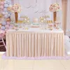 Jupe de Table 185 77cm, filet à Dessert, gaze, vaisselle de fête de mariage, noël, décoration en tissu entouré, R4m5