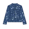 Kadınlar için Ceket Tasarımcı Bahar Yeni Varış Yüksek Kalite Denim Mektup Baskı Deseni Ceket Gevşek Çok Yönlü Günlük Toplar Ceketler Boyut M-XXL FZ2403281