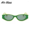 Sunglasses 2024 Small Oval Women's Vintage Brand Eyewear Men's Sun Glasses Double Green Steampunk Square Shades UV400 Gafas