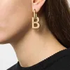 Boucles d'oreilles avec lettre b épaisse pour femmes, bijoux de marque de luxe, de qualité originale, à la mode, Z4183149