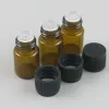 Sets 100 X 2ml Empty Refillable Amber Glass Essential Oil Bottle 2cc Amber Brown Samples Vials Orifice Reducer & Cap Curtain