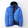 Herbst und Winter Herren Weiße Ente Daunenjacke Neue Zweiseitige Kapuze Koreanische Version Kurzer leichter warmer trendiger Herrenmantel 2022 D8ik #