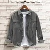 corduroy Shirt Men's Cargo Jacket Casual Spring Autumn Loose Coat Spring Cardigan Turn-down Collar Spring Shirt masculina h63T#