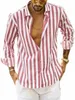 nova camisa masculina listrada de cor sólida com manga LG, top havaiano clássico fi, materiais confortáveis ​​e macios 2023 U5GU #