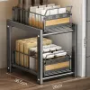 Racks Double couche évier de cuisine support de rangement retirer bouteilles de condiments plats couverts lait café capsule stockage organisateur support