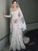 Charmante Illusion 3D Floral Dentelle Sirène Robes De Mariée Chérie À Manches Longues Robes De Mariée