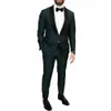 Trajes de hombre para boda Slim Fit Novio Esmoquin Mantón de solapa Trajes de busin formales Chaqueta masculina Blazer Pantalones Traje de dos piezas Homme C7zr #