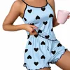 Vêtements pour femmes Pyjamas Costume deux pièces Été Sexy Loisirs Halter Débardeur Shorts Filles Confortable Imprimer Homewear Costume r9h8 #