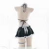 Womens Cute Anime Maid Costume Lingerie Lolita Studentessa giapponese Uniforme Cameriera Outfit Cosplay Reggiseno Panty Gonna Collana Gamba Anello C7bi #