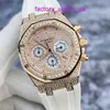 Iconic AP Wristwatch Royal Oak Series 26022OR Full Sky Star with Diamond 18K Rose Gold Material Automatic Mechanical Watch Mens Timing Function