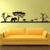 Adesivos de parede africano safari, decalque de parede, floresta, silhueta, vinil, decoração de casa, animal, berçário, selva, safari, áfrica 3119