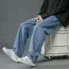 男性ストレートレッグジーンズ快適なメンジーンズメンズワイドレッグパンツヒップホップスタイルスプリングD3GZのポケット付きヒップホップスタイル