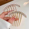 Pinces à cheveux Barrettes élégantes perles peignes épingle à cheveux femmes luxe cristal chignon décor mariée griffe bijoux accessoires livraison directe Hairjewe Ot725