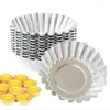 Baking Moulds 10 Pcs Reusable Silver Stainless Steel Cupcake Egg Tart Mold Cookie Pudding Mould Nonstick Cake Pastry Tools