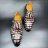 Dress Shoes Yingshang Men Formal Crocodile Leather Wedding Offce