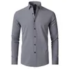 Herren-Stretch-Busin-formale Dr-LG-Ärmelhemden N-Ir-Slim-Fit-Fi-Bluse Luxus-Social-Hemden für Männer 2024 Neu l1ND #