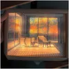 Frames And Mouldings Frame Painting Light Led Picture Japan Decorative Simate Sunshine Ding Night Home Table Lamp Drop Delivery Garden Dhxzl