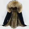 Lavelache Homens Parka Jaqueta de Inverno Real Casaco de Pele de Coelho Lg À Prova D 'Água Grande Gola de Pele de Raposa Natural Streetwear w7Mu #