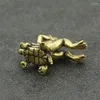 Dekorativa figurer kinesiska handgjorda koppar mässing groda sköldpadda liten fengshui staty prydnad
