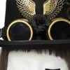 Berets Black Wing Top Chapéu Elegante Headpiece Homens e Mulheres em Steampunk Moda Atacado