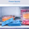 Lagringsflaskor Ice Packs för lunchlåda-Återanvändbar ultratunn frys Långvarig coola kylare håller maten färsk 16pack