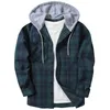 Lente Herfst Plaid Hoodie Shirt Mannen Lg Mouw Casual Streetwear Patchwork Losse Kleding Butt Trekkoord Vintage Shirts Man Y8Te #