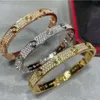 Designer Bracelet High V Gold Full Star Plated 18K Rose Gold Wide Narrow Clasp Rhinestone Free Screwdriver Stud Bracelet