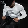 mens Gym Sporting Clothing Fi Bodybuilding T Shirt Running Sweatshirt Breathable Fitn Casual Male Lg Sleeve Tshirt w5JX#