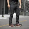 elasticity Cargo Jeans Men Waterproof Wear-resistant Tactical Trousers Men Casual Multi-Pockets Solid Color Joggers Mens Pants k7vU#