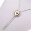 Łańcuchy modne okrągły złoty wzór wisiorek Snap Naszyjnik 70 cm Regulowane dopasowanie przycisków 18 mm biżuteria hurtowa DJ0124