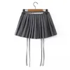 Y2K Womens Clothing Spring Summer Female Sexy Polyester Skirt Women Slim Mini Kawaii Black Chansup Laceup فوق الركبة 240328