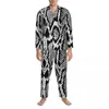 Home Clothing Pajamas Man Black Snakeskin Texture Bedroom Sleepwear Toxical Large Cobra And Boa 2 Pieces Pajama Sets Soft Oversized Suit