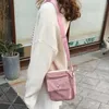 Sac à main en toile à rabat pour femmes, Style Preppy, messager à bandoulière, petit velours côtelé, sacoche décontractée, sac à main de voyage