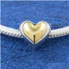 سحر 925 Sterling Sier Fit Bracelet Beads Charm 14k 18K Gold Color Heart Flowers Drop Drop Dropender Healters Healters Otouo