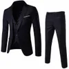 2023 Mans 3-delade kostym Set Party Busin Wedding Jacket+Vest+Pants Set Suit Luxury Lapel Blazer Casual Butt Pants for Mens A7in#