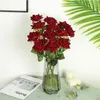 人工バラのベルベットの花と長い茎の偽のバラの花束Bouquet diy for Home Wedding Decor 20 PCS 240322