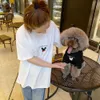 Pet Parent-child Outfit South Korea Dongdaemun Dog Three Color Short Sleeved Cotton T-shirt Bixiong Cat Golden Hair Teddy Clothes