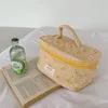 Sacs à cosmétiques Mignon Quilting Coton Maquillage Sac Femmes Zipper Organisateur Femme Tissu Sac À Main Fleur Modèle Boîte Forme Cas Pour Les Filles