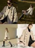 AMII minimalistisk England -stil Kvinnor Woolen Coat 2023 Vinter Ny Loose Casual Double Breasted Office Lady Solid Blends 12344021 13GT#