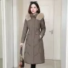 winter New Women Down Coat Thickened Hooded Loose Lg 90% White Duck Down Coat High End Fi Women Warm Snow Wear Overcoat L1tv#