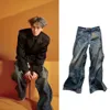 women black stacked pants men skinny designer jeans vintage wash solid blue straight fit long casual denim trousers spring summer streetwear#a9