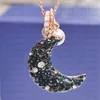 Ювелирное ожерелье Swarovskis, загадочное ожерелье со звездой и луной, романтическое и очаровательное ожерелье с жемчужным кулоном в виде полумесяца и луны