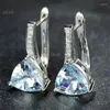 Stud Earrings Zircon Sparkling Irresistible Waterdrop Design Topaz Elegant Must-have Jewelry High-quality Fashionable