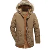 Parka d'hiver pour hommes, col en fourrure à capuche, épais et chaud, doublure en laine, coupe-vent, grande taille L-3XL, mi-lg, vêtements d'extérieur pour hommes, G5aw #