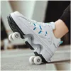 Inline & Roller Skates Led Light Skate Shoes Double-Row Mens Casual Sneakers Uni Child Deform Wheel Parkour Drop Delivery Sports Outdo Dhusc