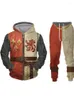 Trainingspakken voor heren Mode 3D-sweater Cool Viking-print Casual effen kleur Veelzijdige Street Trend Klassieke set met capuchon
